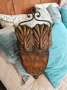 Ornate Leaf Wall Sconce in Aged Bronze and Gold